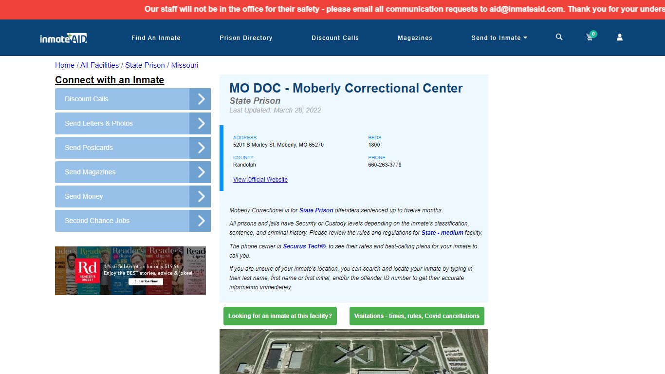 MO DOC - Moberly Correctional Center & Inmate Search ...
