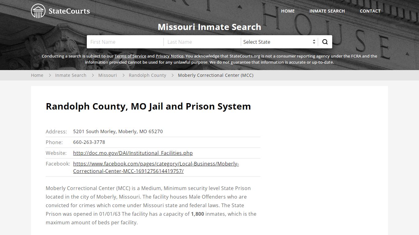 Moberly Correctional Center (MCC) Inmate Records Search ...